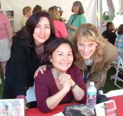 Denise Hamilton, Naomi Hirahara, and Harley Jane Kozak, LA festival