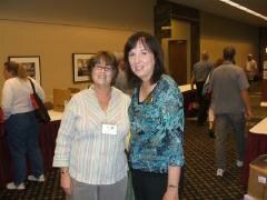 Joanne Pence and I at Murder in the Grove, Boise.