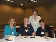 With new friends, Beth Groundwater, Susan Smiley and Honora Finkelstein at Murder in the Grove