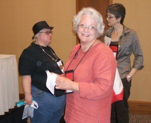 Kelli Stanley, author of NOX DORMIENDA, with LCC organizer Judy Greber (AKA Gillian Roberts)
